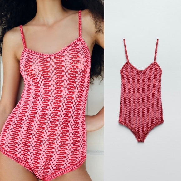 BLOGGERS FAV ZARA MULTICOLORED TEXTURED KNIT BODYSUIT - Picture 7 of 7